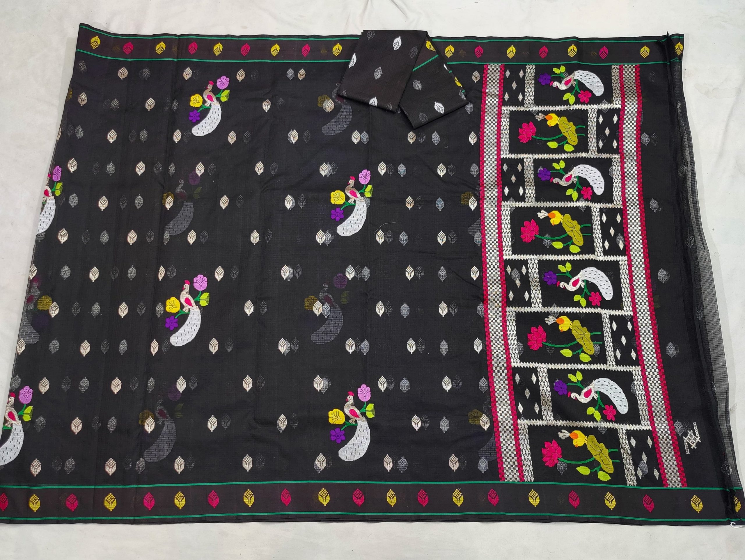 PURE ZARIKOTA HANDLOOM BUTA SAREE WITH BLOUSE B1984 - Image 4