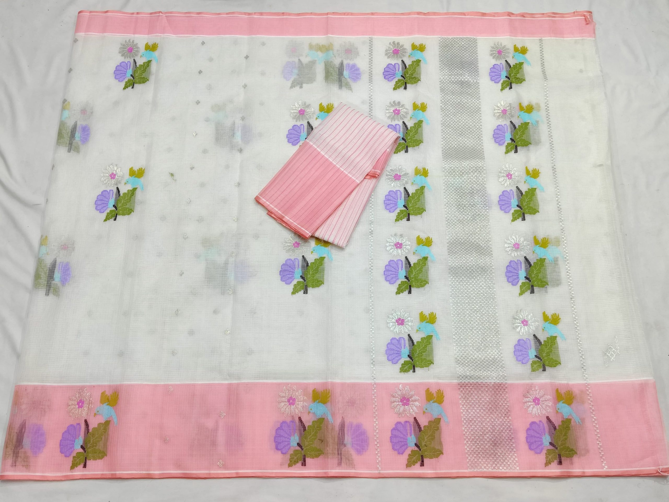 PURE ZARIKOTA HANDLOOM BUTA SAREE WITH BLOUSE B1981 - Image 4