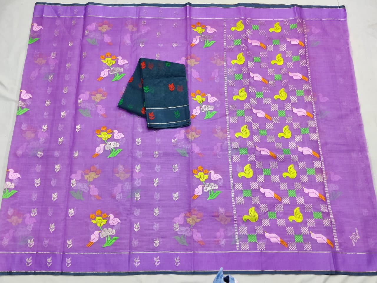 PURE ZARIKOTA HANDLOOM BUTA SAREE WITH BLOUSE B1922 - Image 4