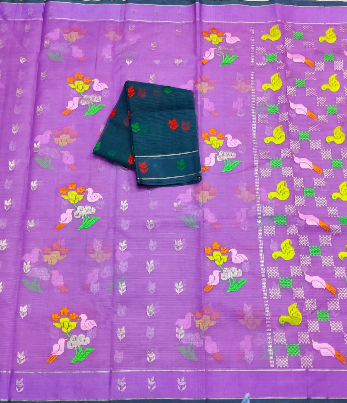 PURE ZARIKOTA HANDLOOM BUTA SAREE WITH BLOUSE B1922 - Image 3