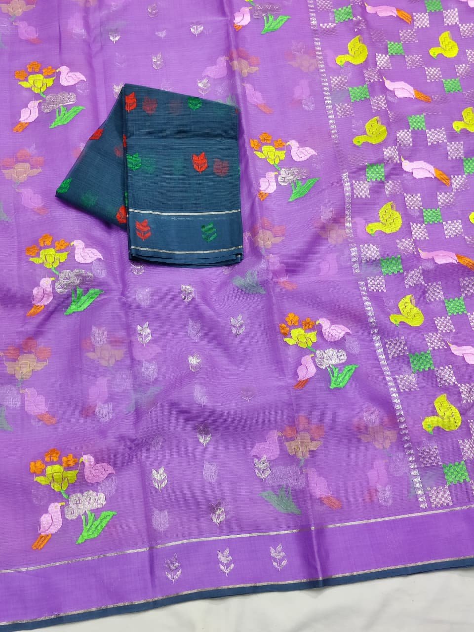 PURE ZARIKOTA HANDLOOM BUTA SAREE WITH BLOUSE B1922 - Image 2