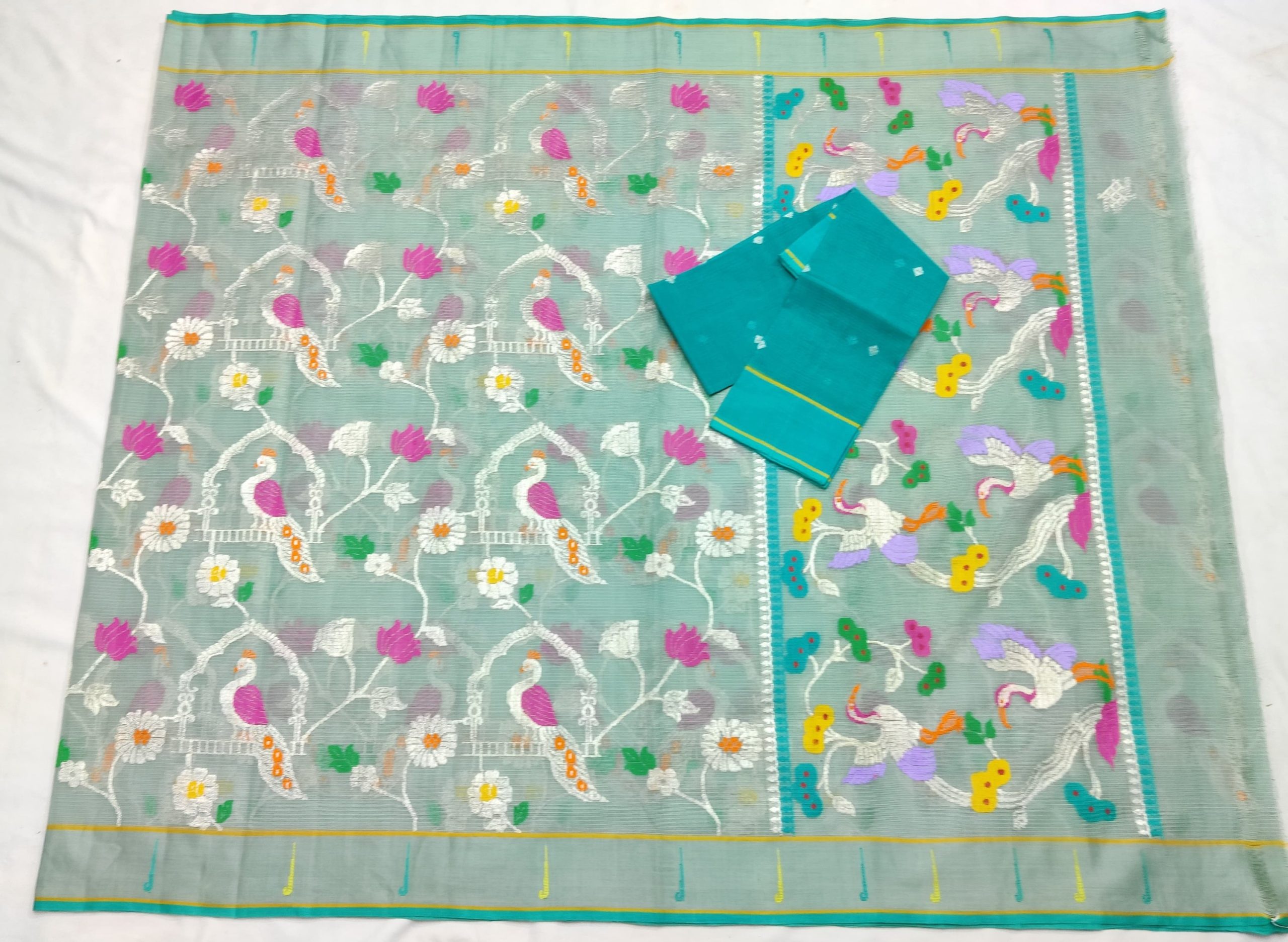 PURE ALL OVER JAAL ZARIKOTA HANDLOOM SAREE WITH BLOUSE_J612 - Image 4