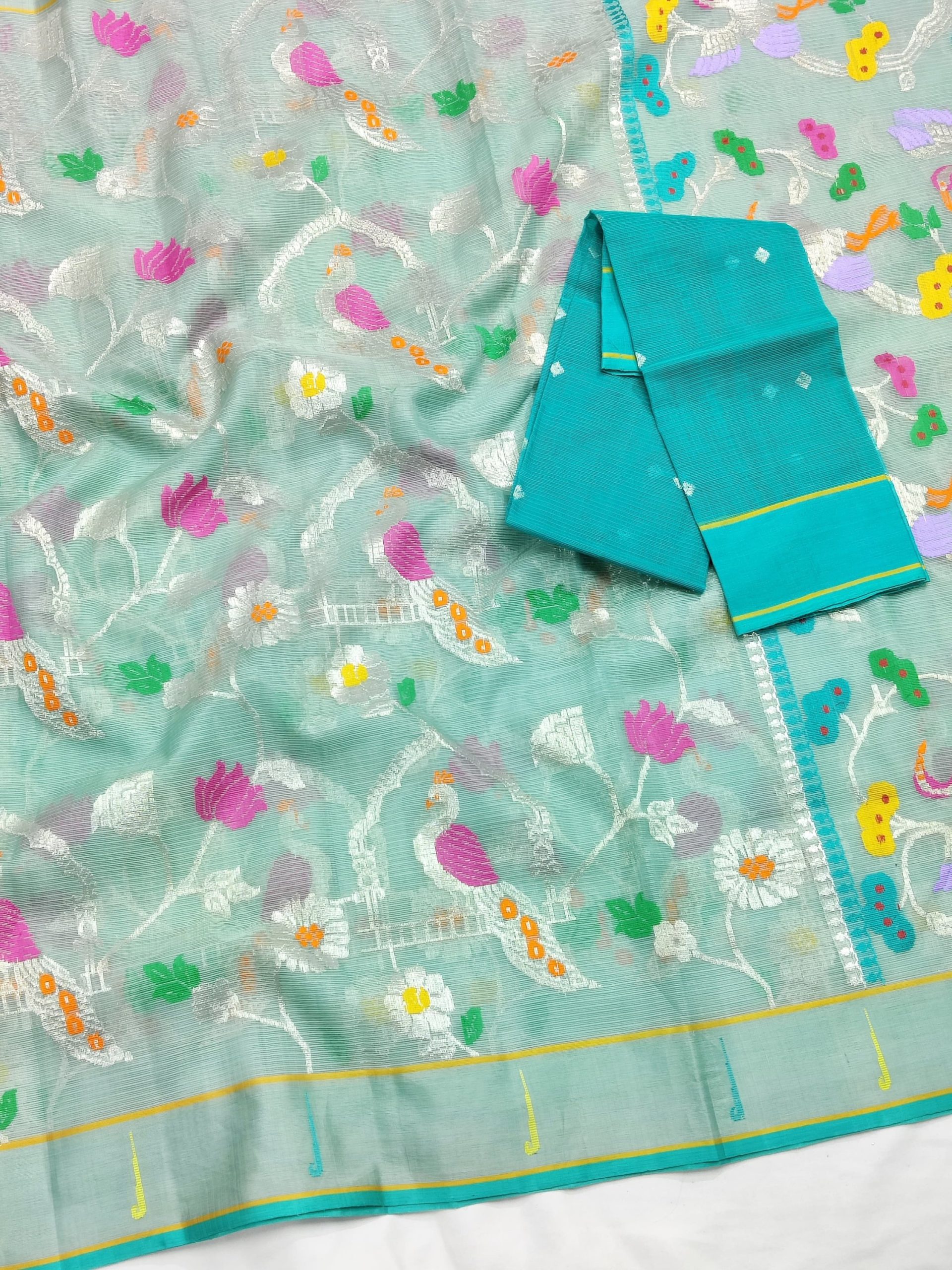 PURE ALL OVER JAAL ZARIKOTA HANDLOOM SAREE WITH BLOUSE_J612 - Image 2