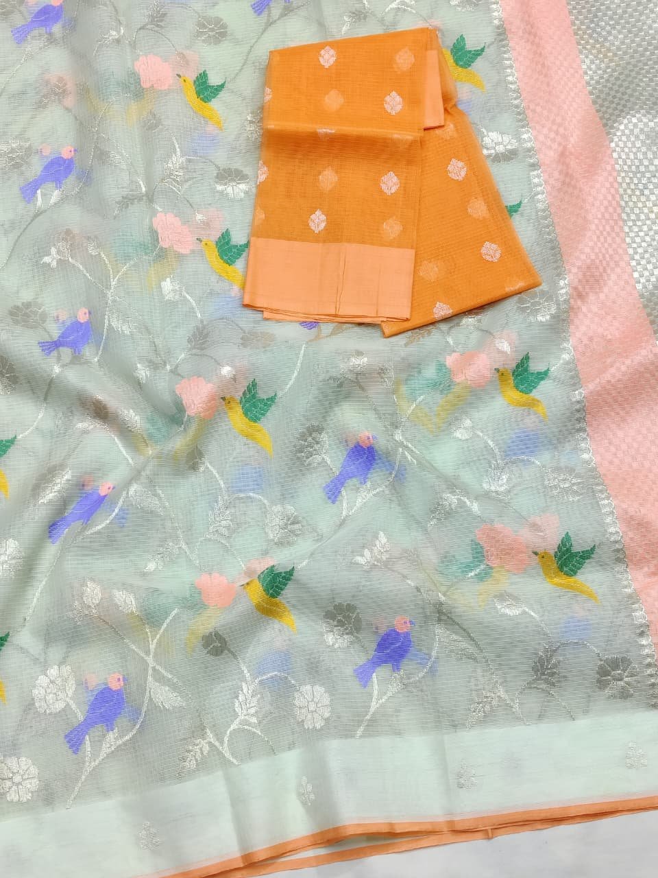 PURE ALL OVER JAAL ZARIKOTA HANDLOOM SAREE WITH BLOUSE_J613 - Image 2