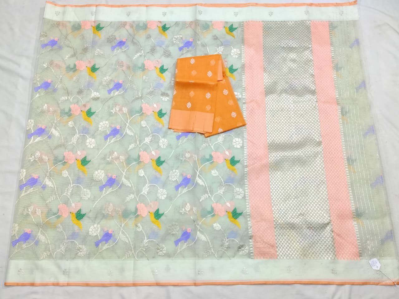PURE ALL OVER JAAL ZARIKOTA HANDLOOM SAREE WITH BLOUSE_J613 - Image 4