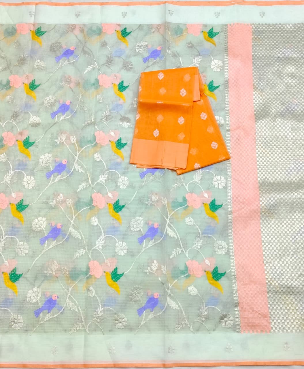 PURE ALL OVER JAAL ZARIKOTA HANDLOOM SAREE WITH BLOUSE_J613 - Image 3