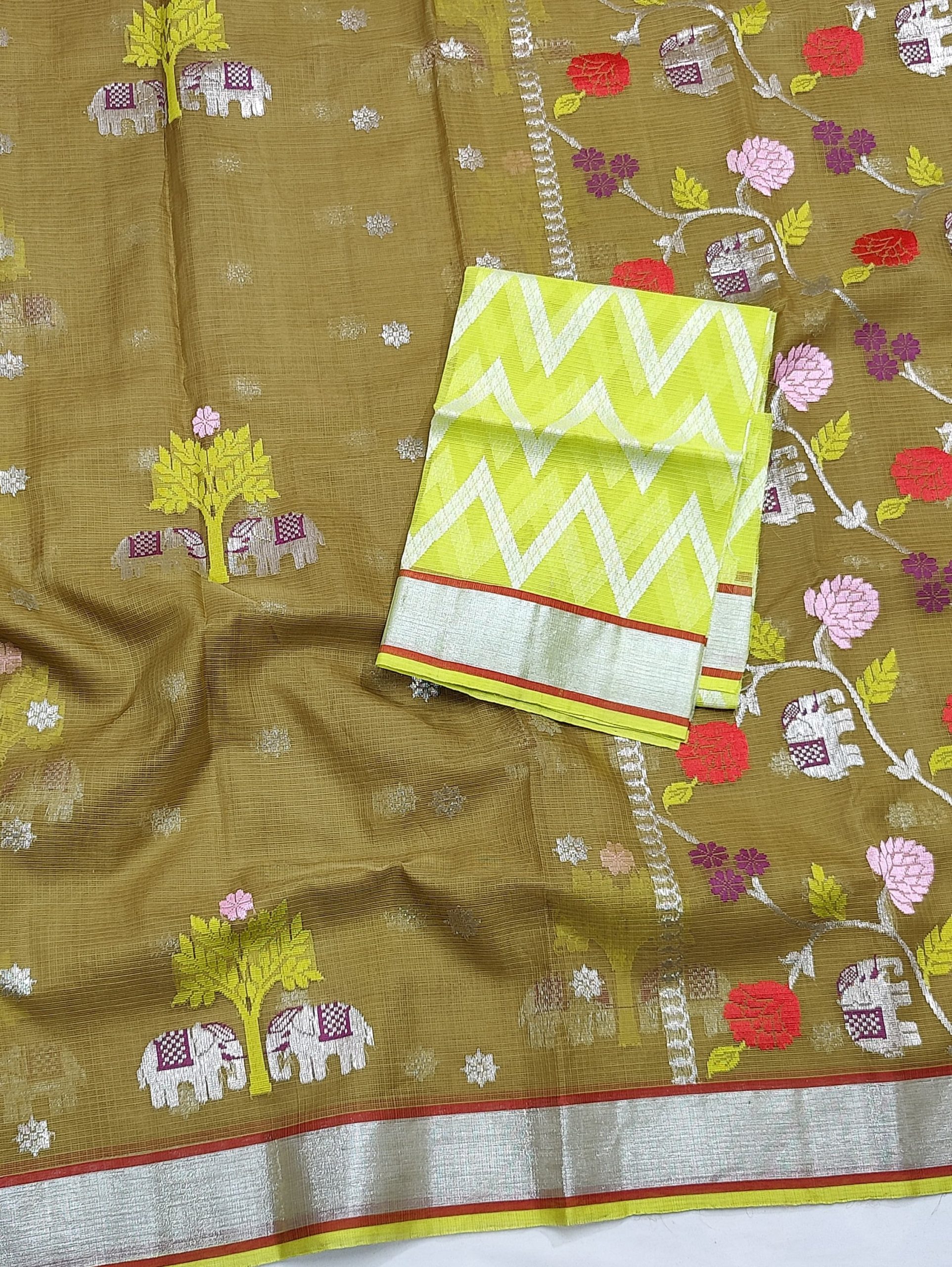 PURE ZARIKOTA HANDLOOM BUTA SAREE WITH BLOUSE B1923 - Image 2