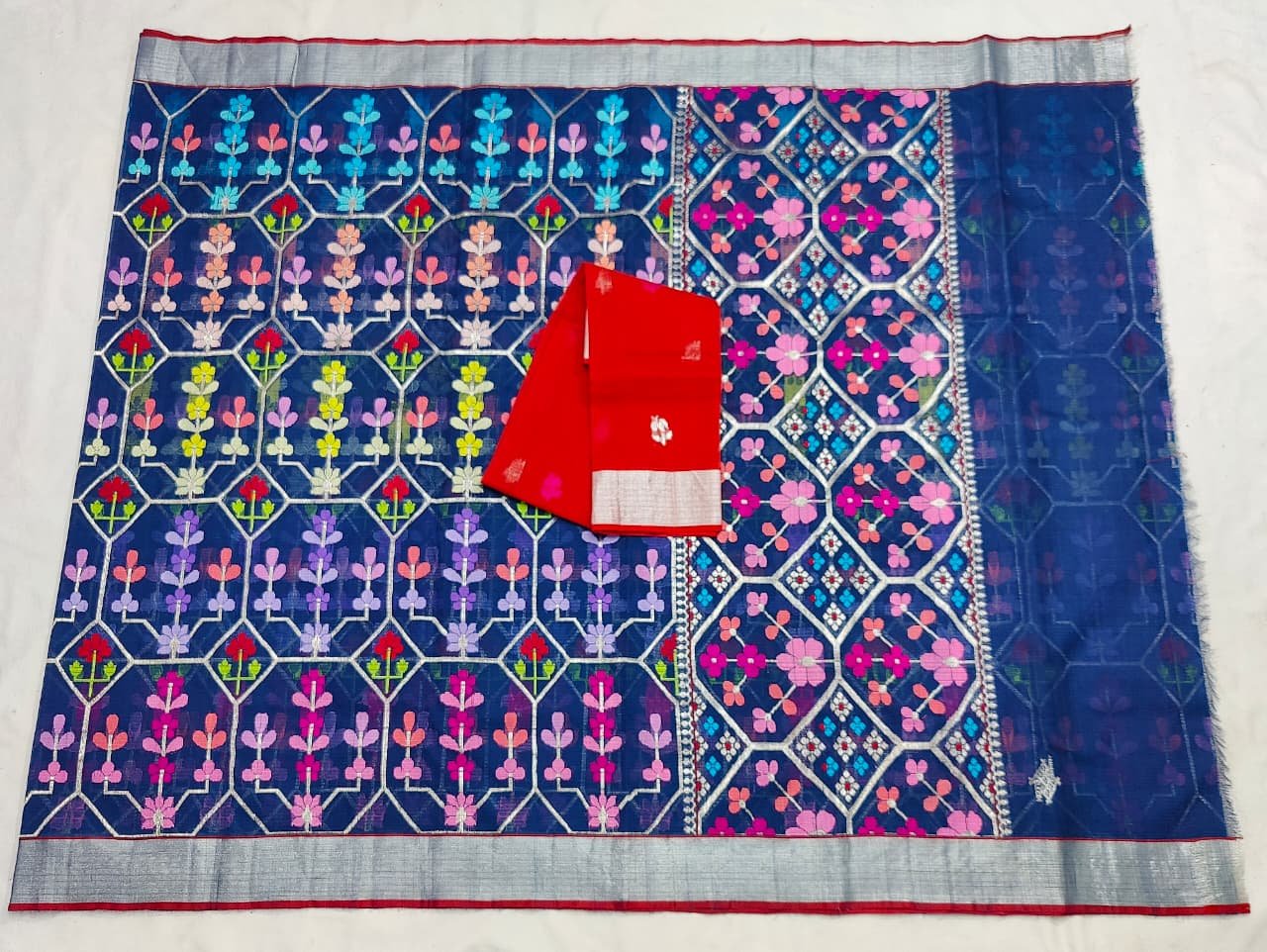 PURE ALL OVER JAAL ZARIKOTA HANDLOOM SAREE WITH BLOUSE_J616 - Image 4