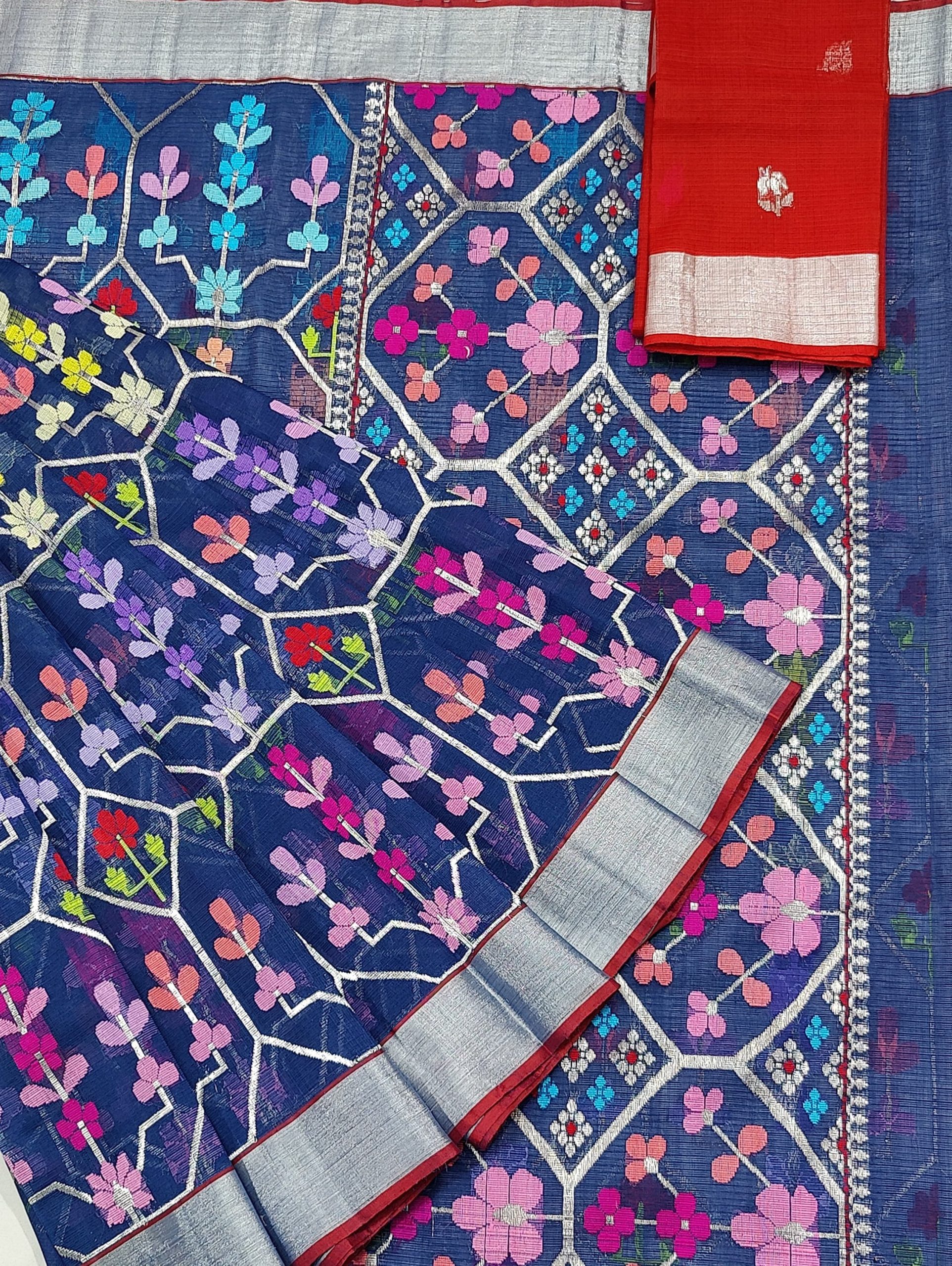 PURE ALL OVER JAAL ZARIKOTA HANDLOOM SAREE WITH BLOUSE_J616
