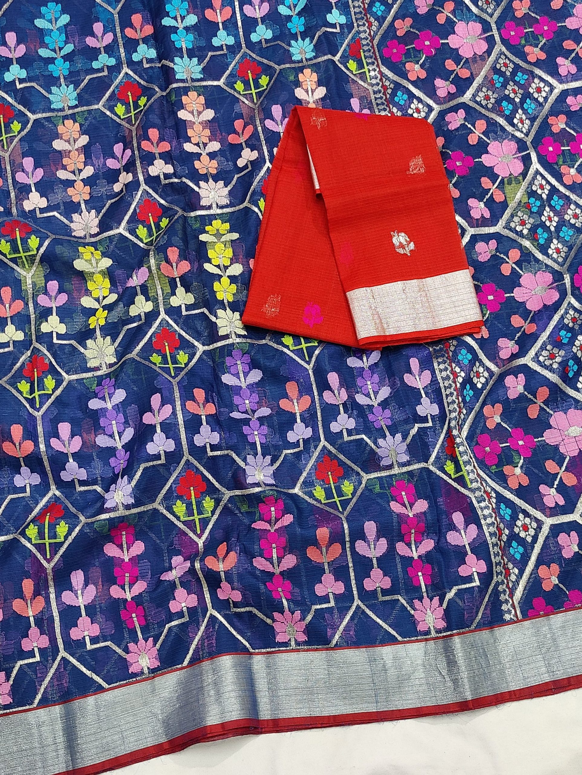 PURE ALL OVER JAAL ZARIKOTA HANDLOOM SAREE WITH BLOUSE_J616 - Image 2