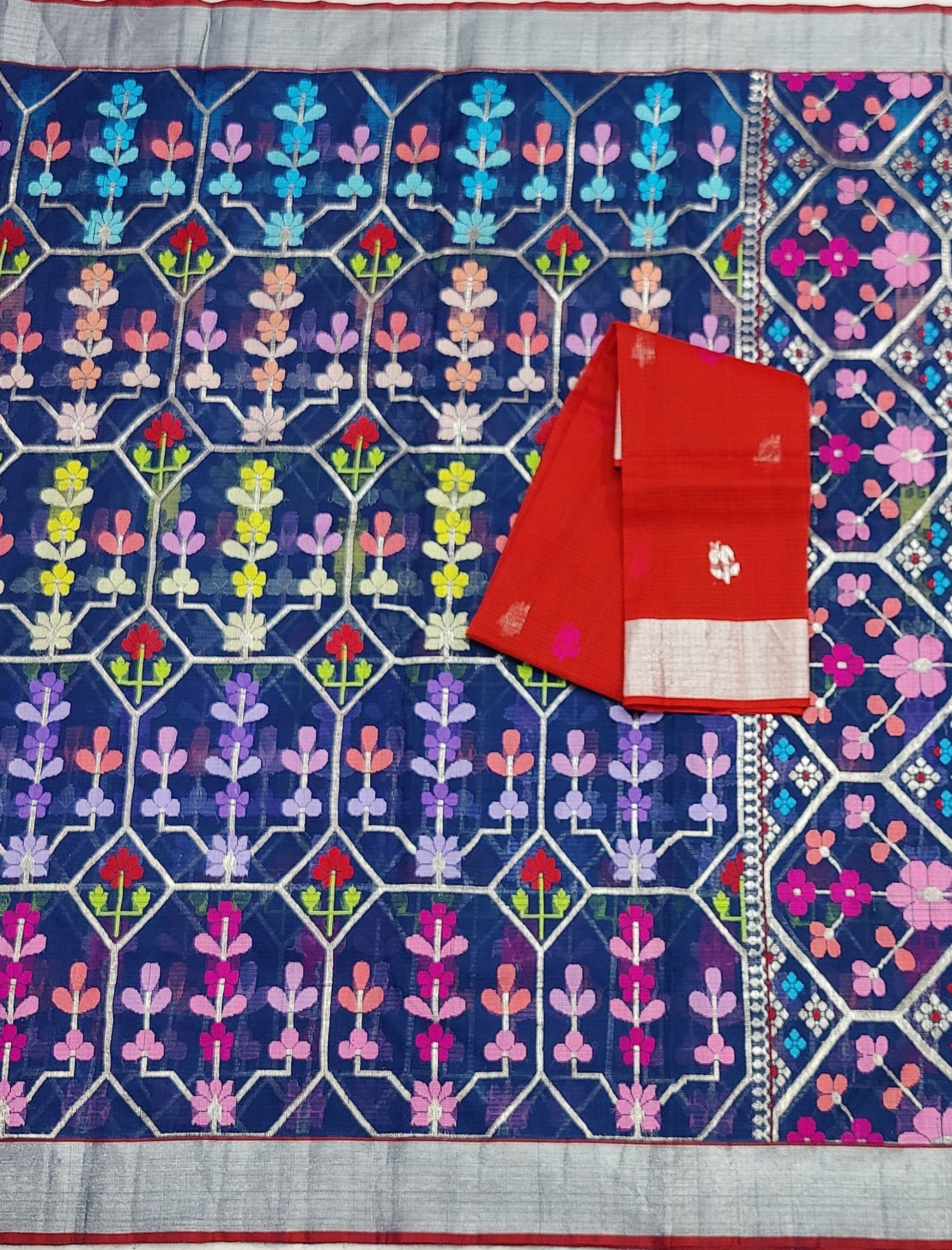 PURE ALL OVER JAAL ZARIKOTA HANDLOOM SAREE WITH BLOUSE_J616 - Image 3