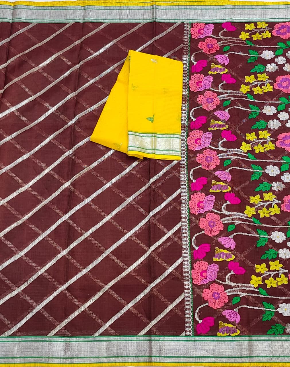 PURE ALL OVER JAAL ZARIKOTA HANDLOOM SAREE WITH BLOUSE_J617 - Image 3