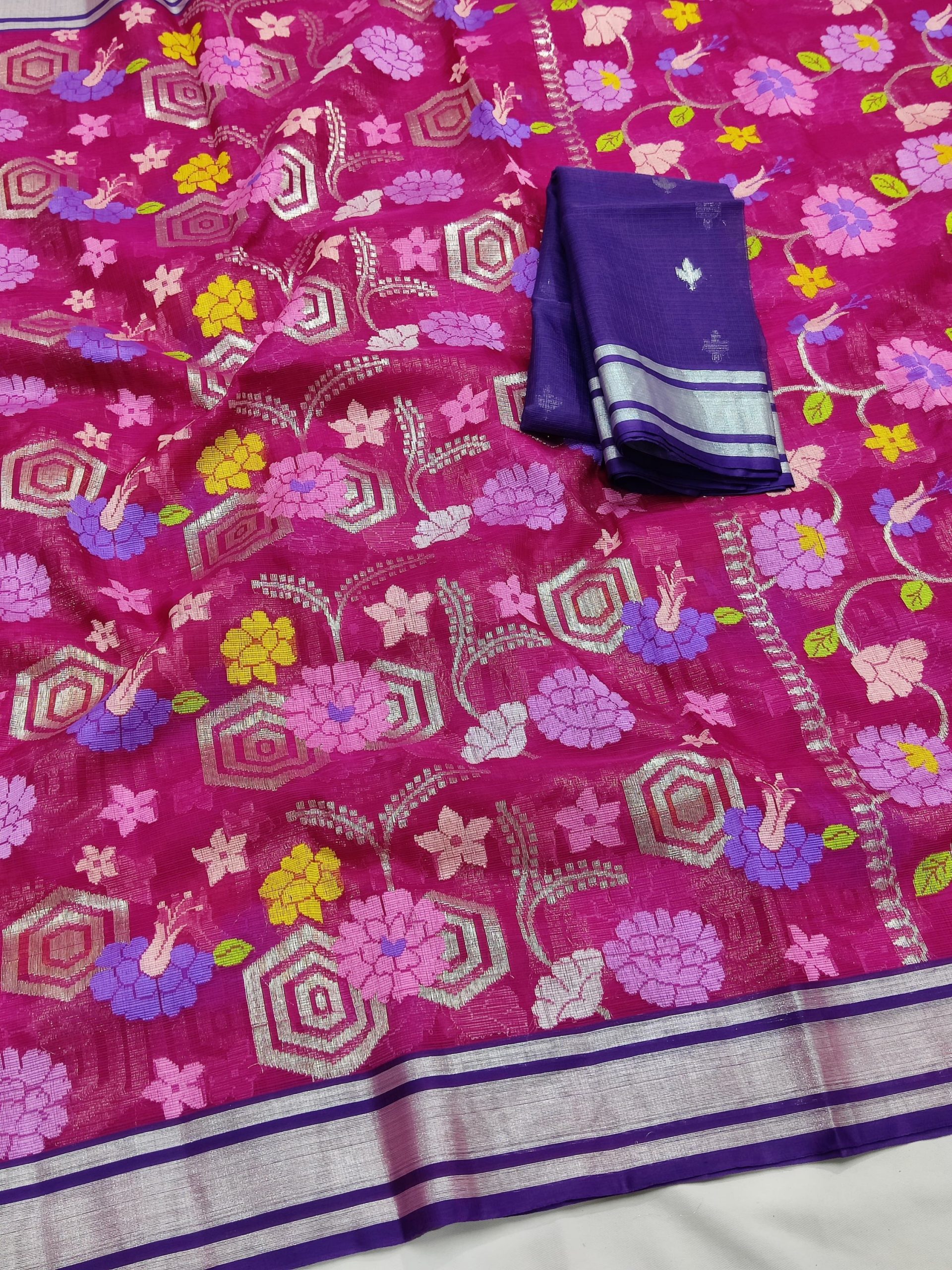 PURE ALL OVER JAAL ZARIKOTA HANDLOOM SAREE WITH BLOUSE_J618 - Image 2