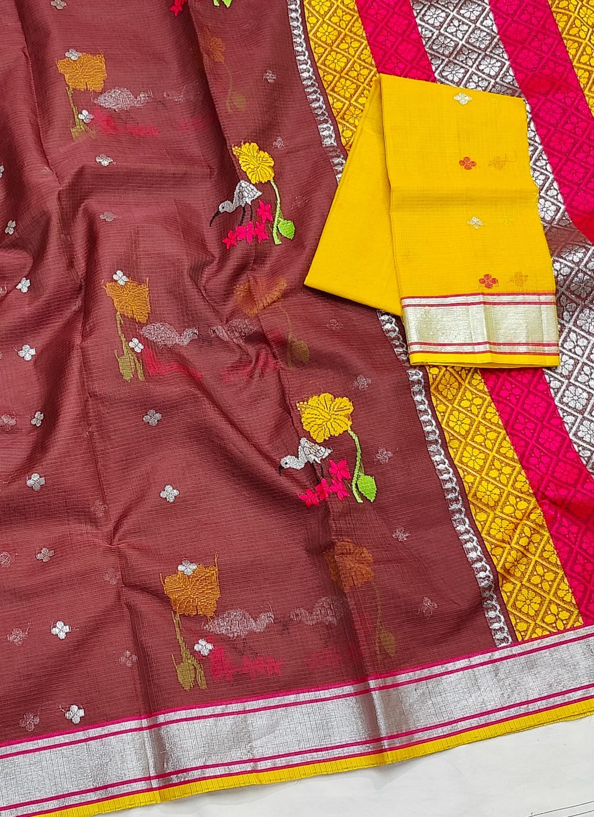 PURE ZARIKOTA HANDLOOM BUTA SAREE WITH BLOUSE B1932 - Image 2