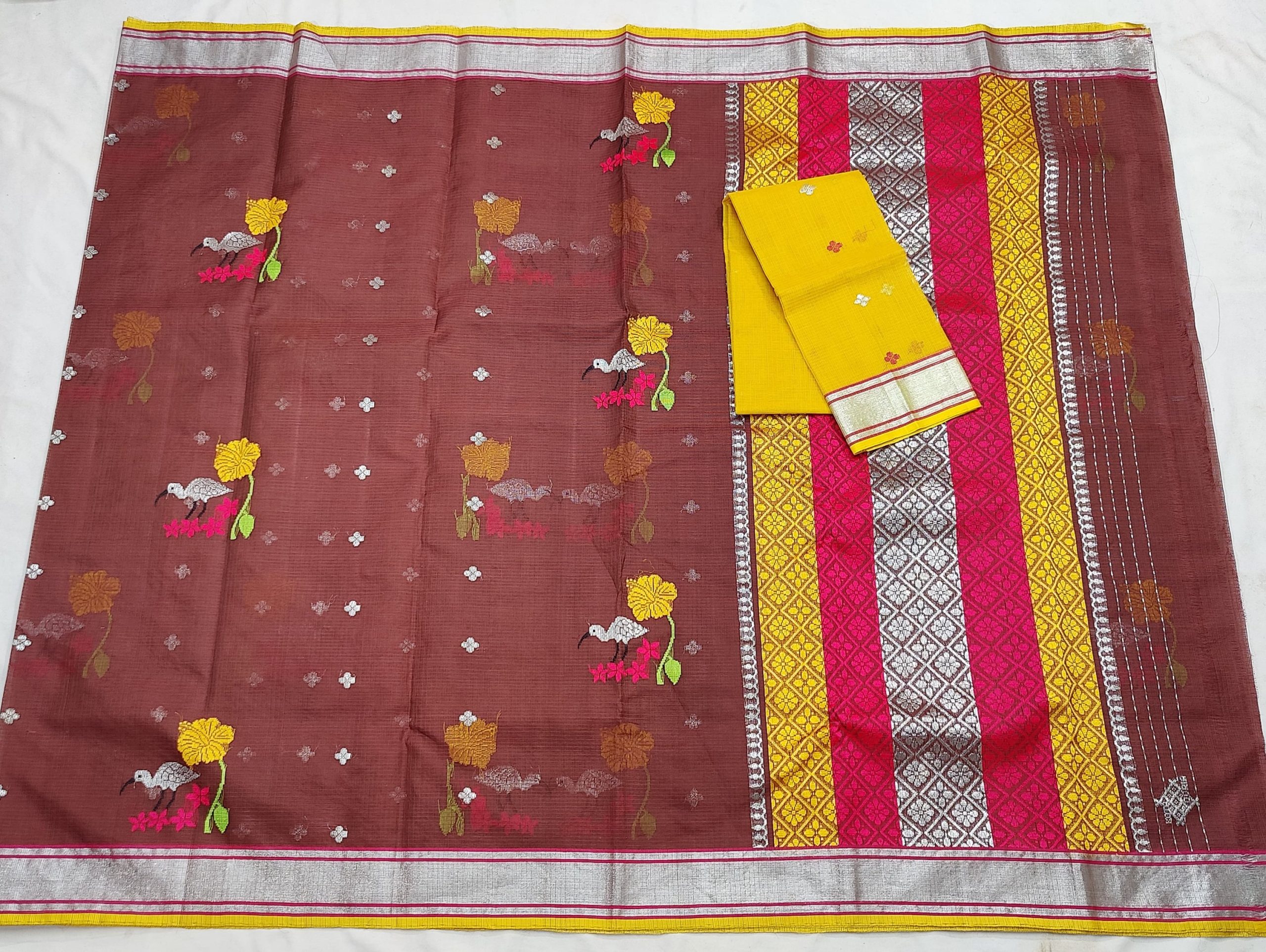 PURE ZARIKOTA HANDLOOM BUTA SAREE WITH BLOUSE B1932 - Image 4