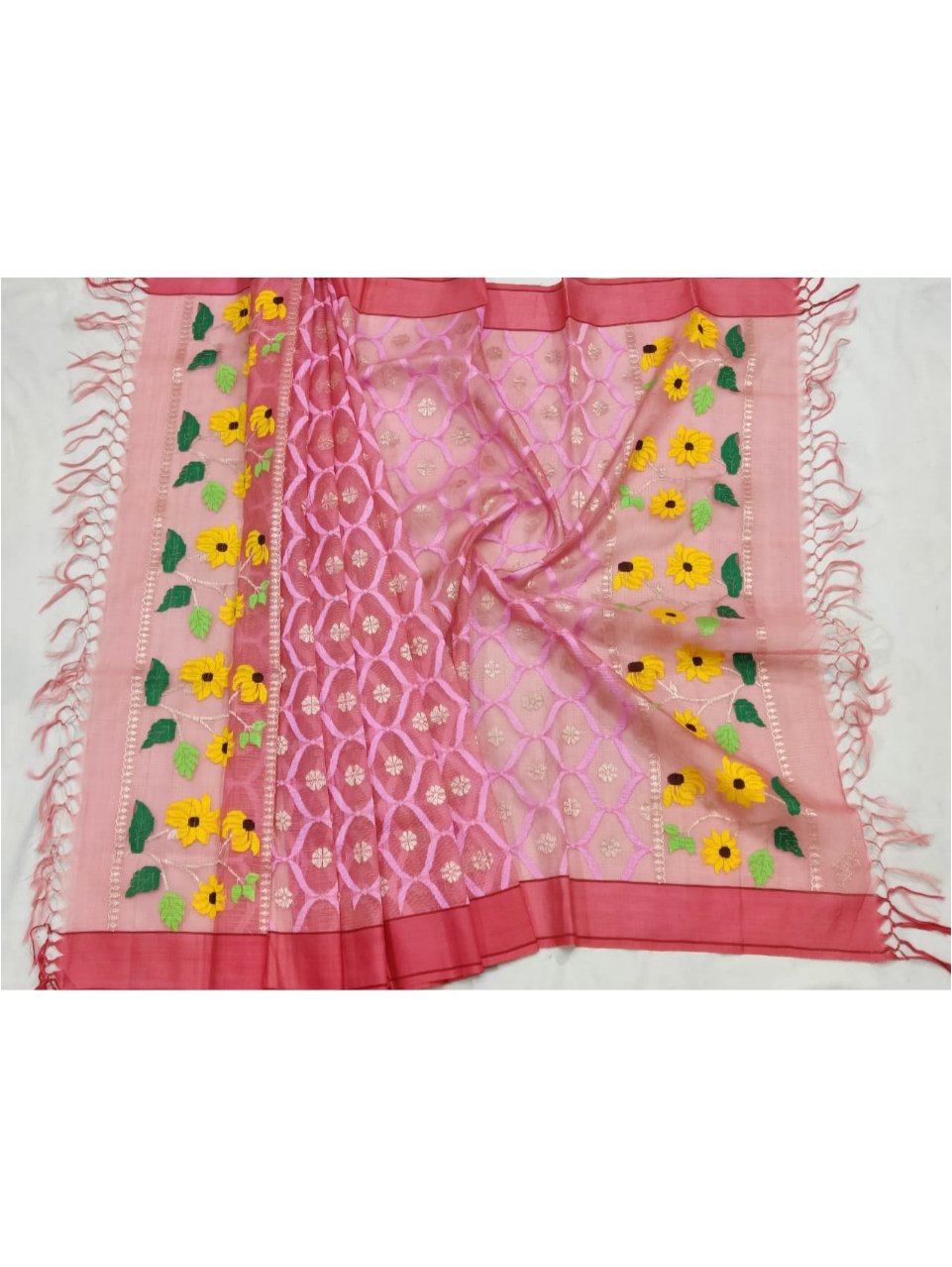 PURE ALL OVER JAAL ZARIKOTA HANDLOOM DUPATTA D-243