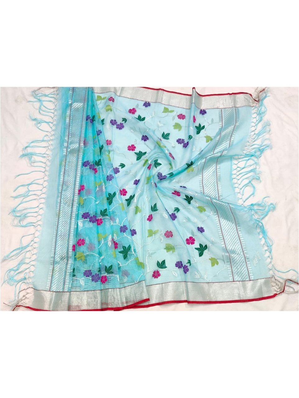 PURE ALL OVER JAAL ZARIKOTA HANDLOOM DUPATTA D-239