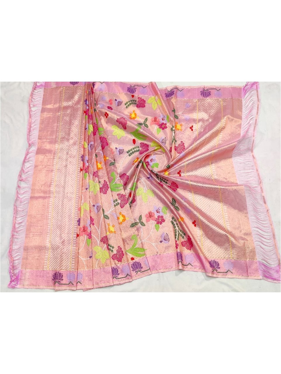PURE GOLD DUBBLE TISSUE ALL OVER JAAL ZARIKOTA HANDLOOM DUPATTA D-237