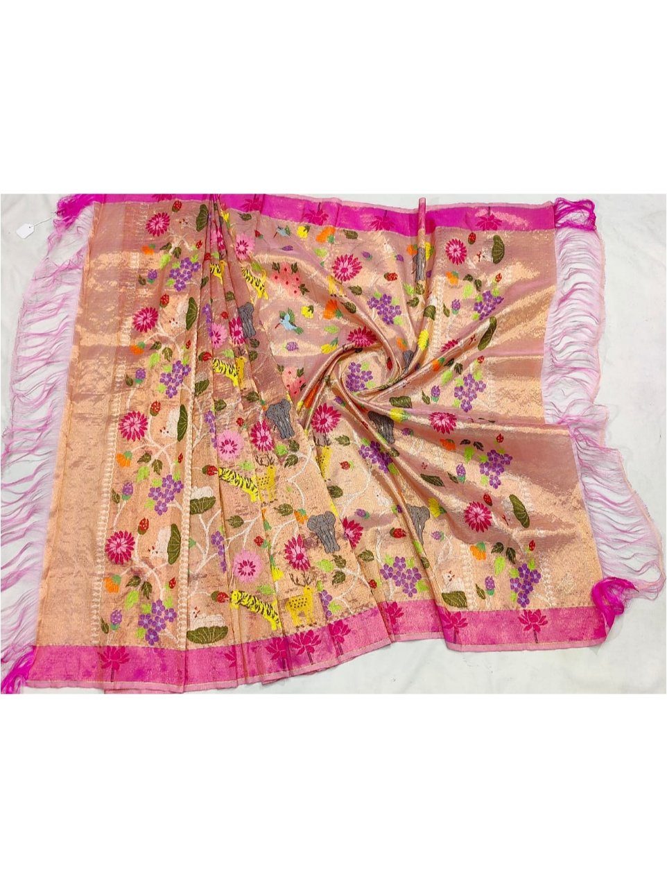 PURE GOLD DUBBLE TISSUE ALL OVER JAAL ZARIKOTA HANDLOOM DUPATTA D-241