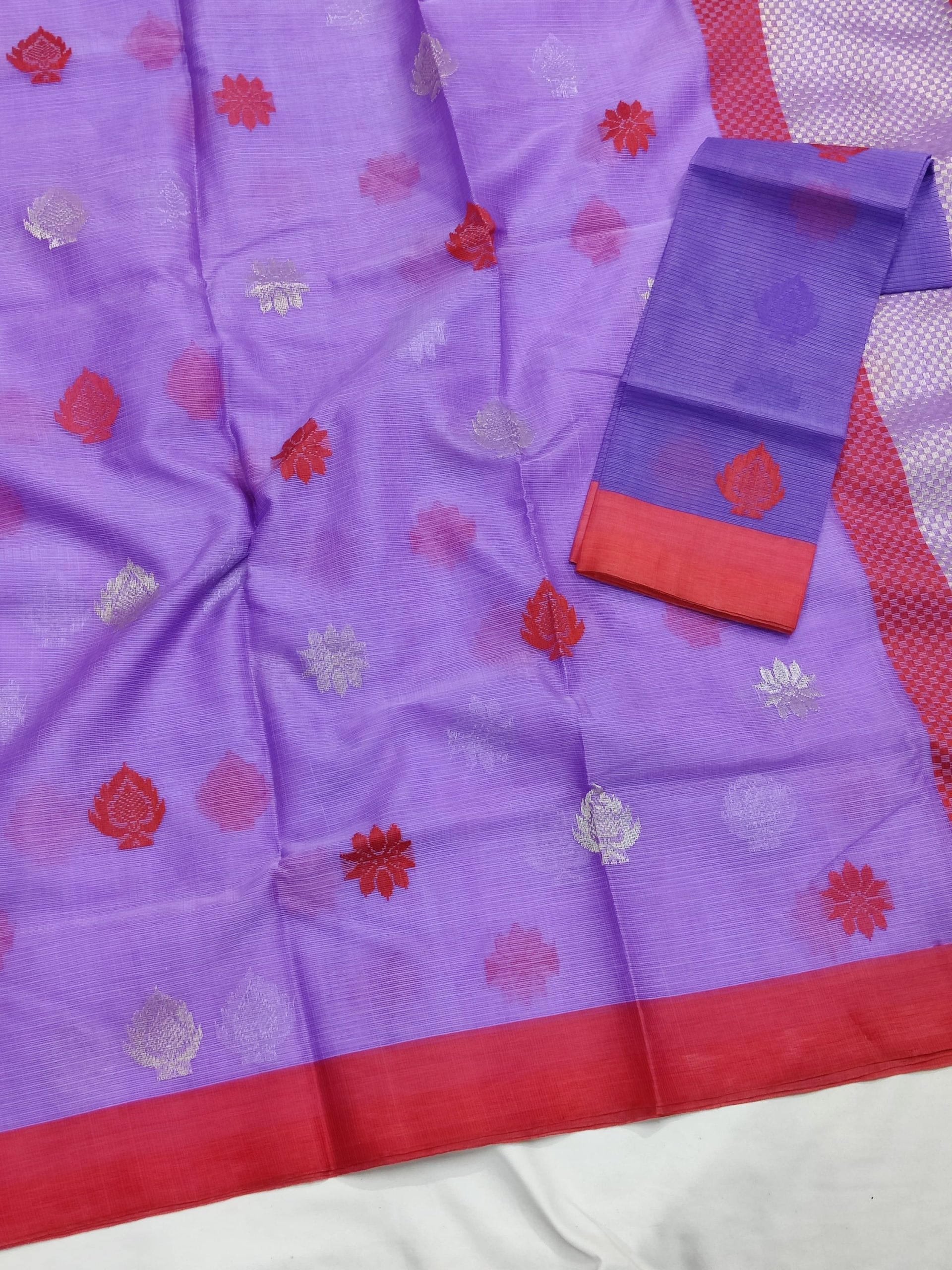 PURE ZARIKOTA HANDLOOM BUTA SAREE WITH BLOUSE B1941 - Image 2