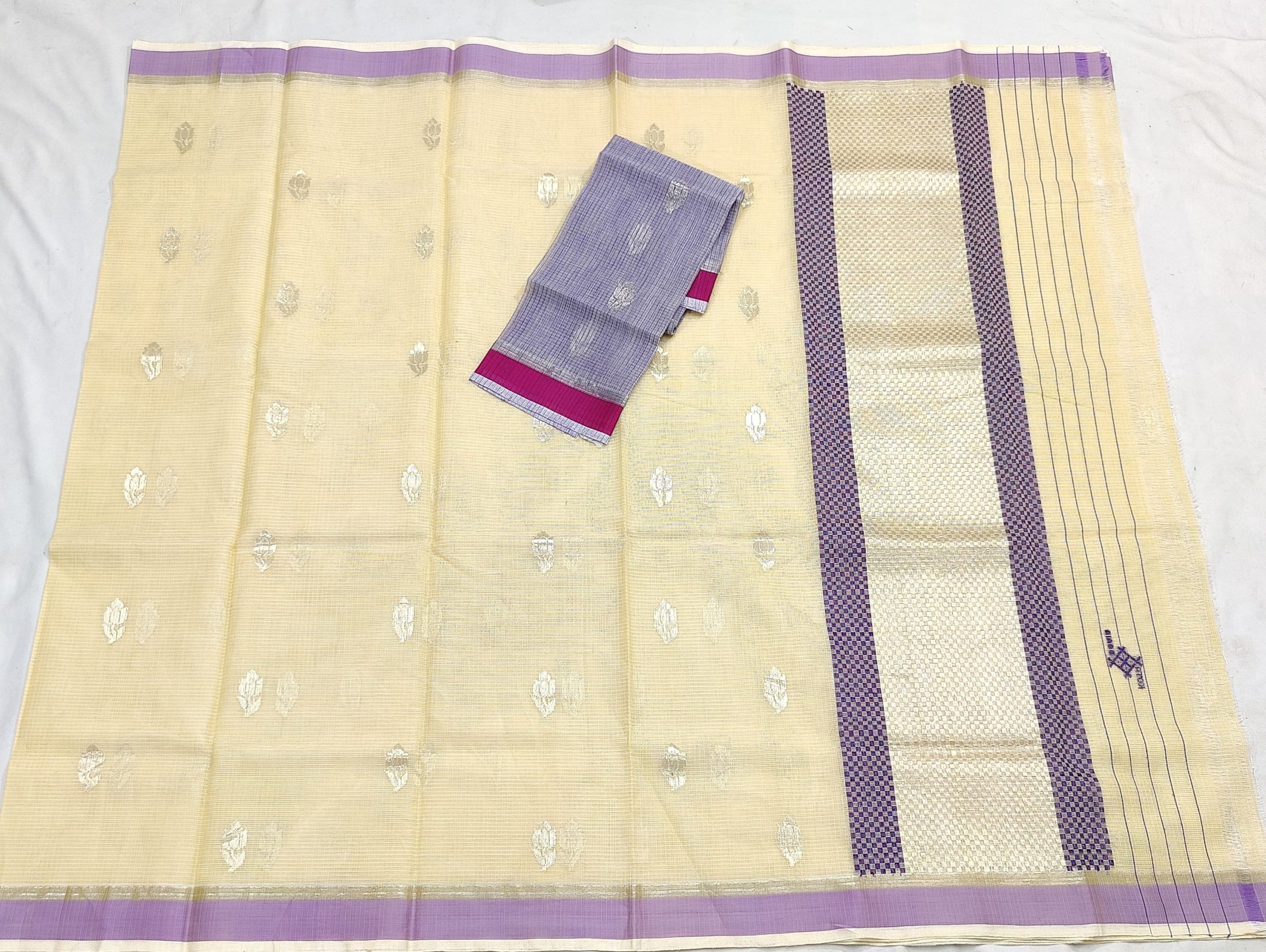 PURE ZARIKOTA HANDLOOM BUTA SAREE WITH BLOUSE B1942 - Image 4