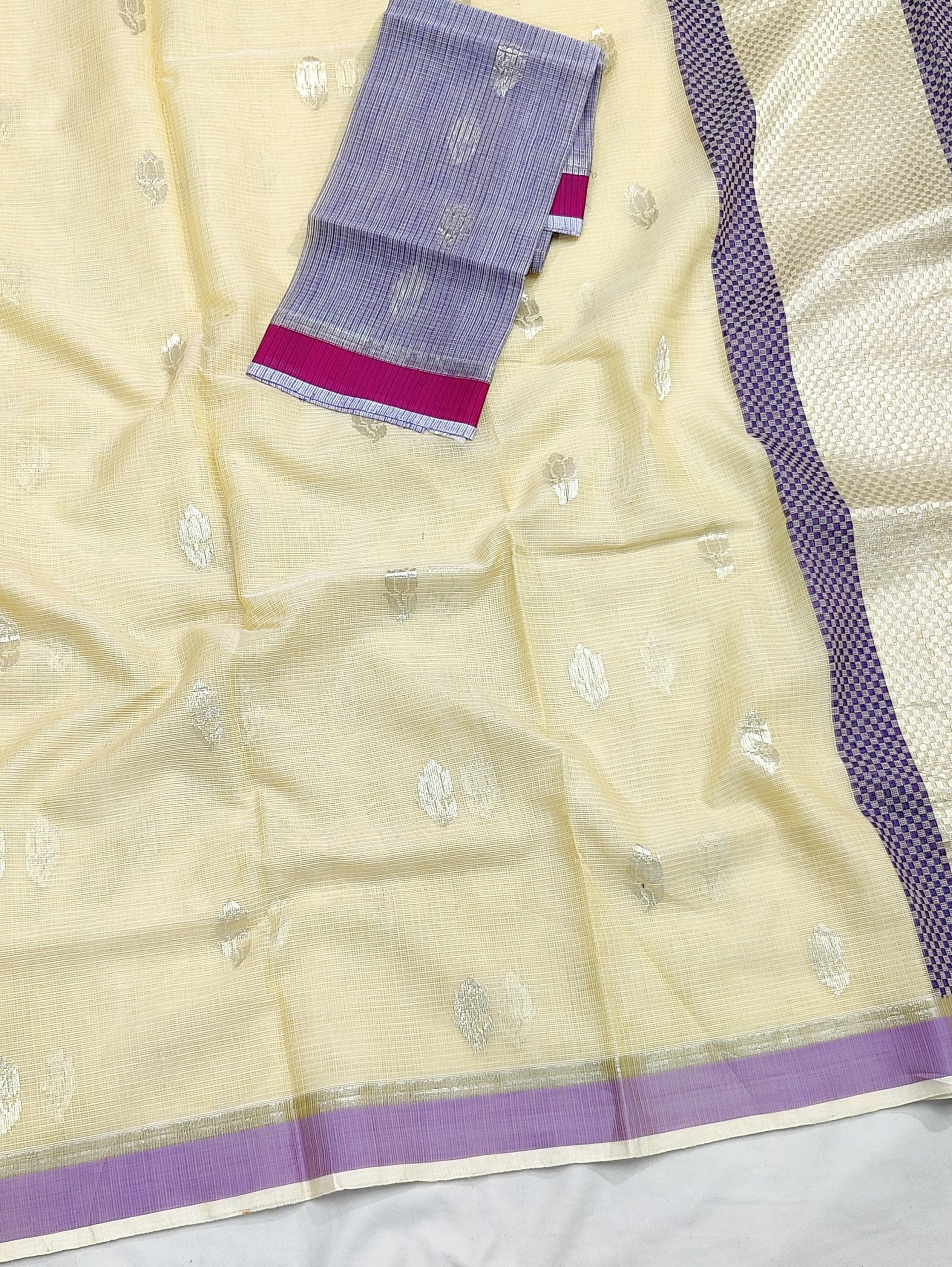 PURE ZARIKOTA HANDLOOM BUTA SAREE WITH BLOUSE B1942 - Image 2