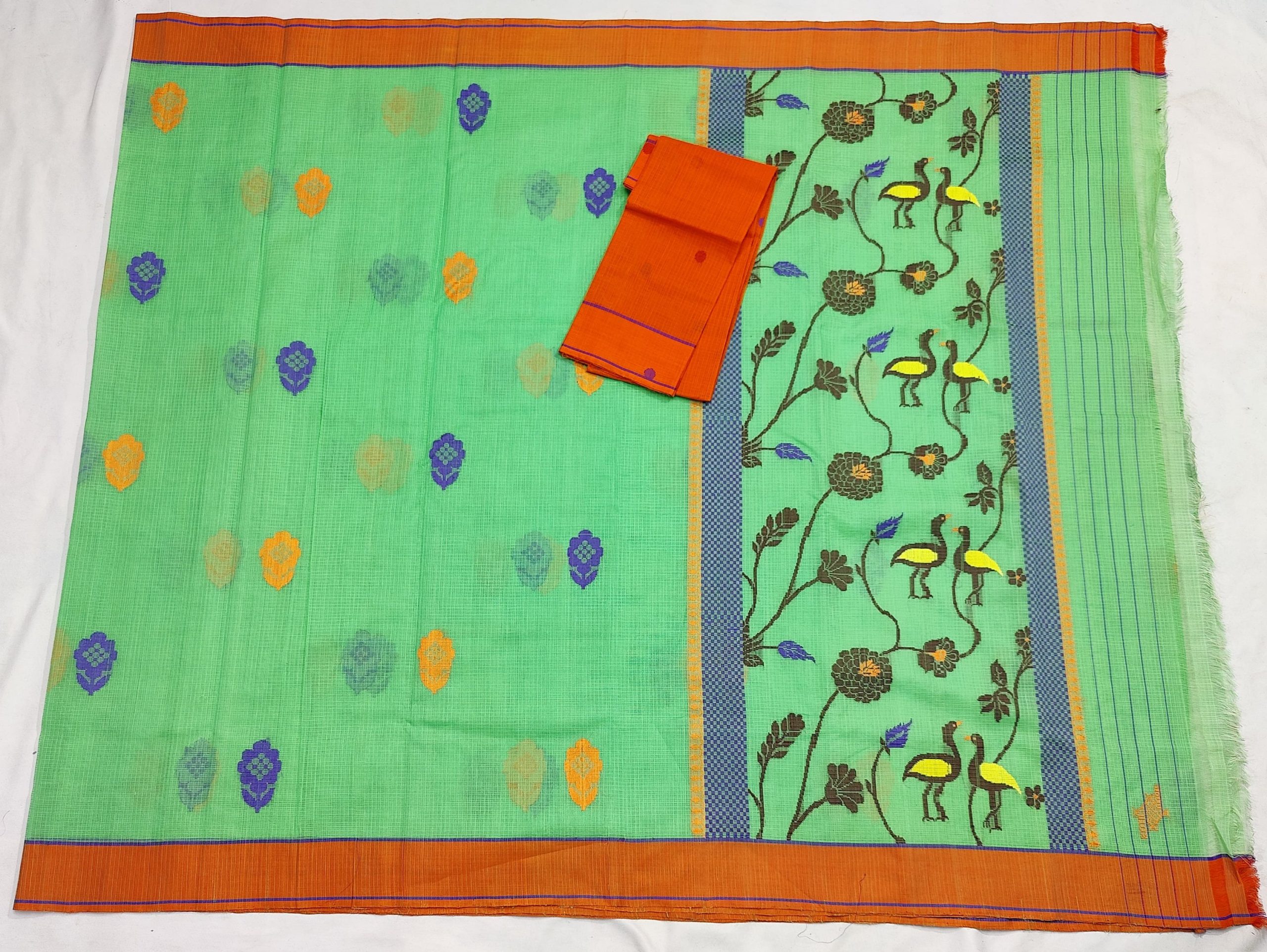 PURE ZARIKOTA HANDLOOM BUTA SAREE WITH BLOUSE B1944 - Image 4