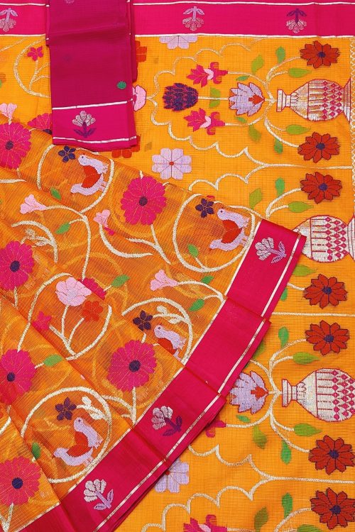 PURE ALL OVER JAAL ZARIKOTA HANDLOOM SAREE WITH BLOUSE_J620