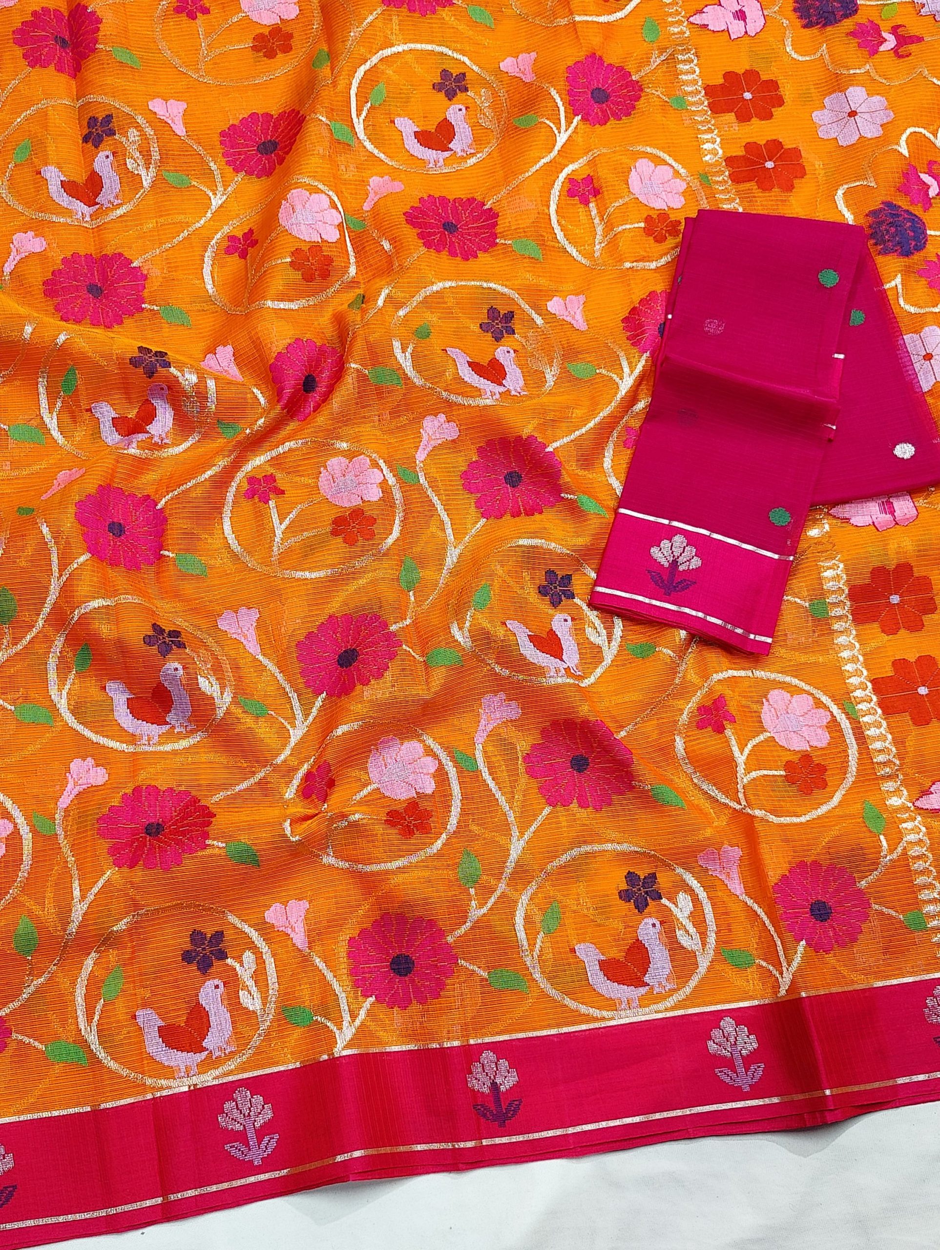 PURE ALL OVER JAAL ZARIKOTA HANDLOOM SAREE WITH BLOUSE_J620 - Image 2