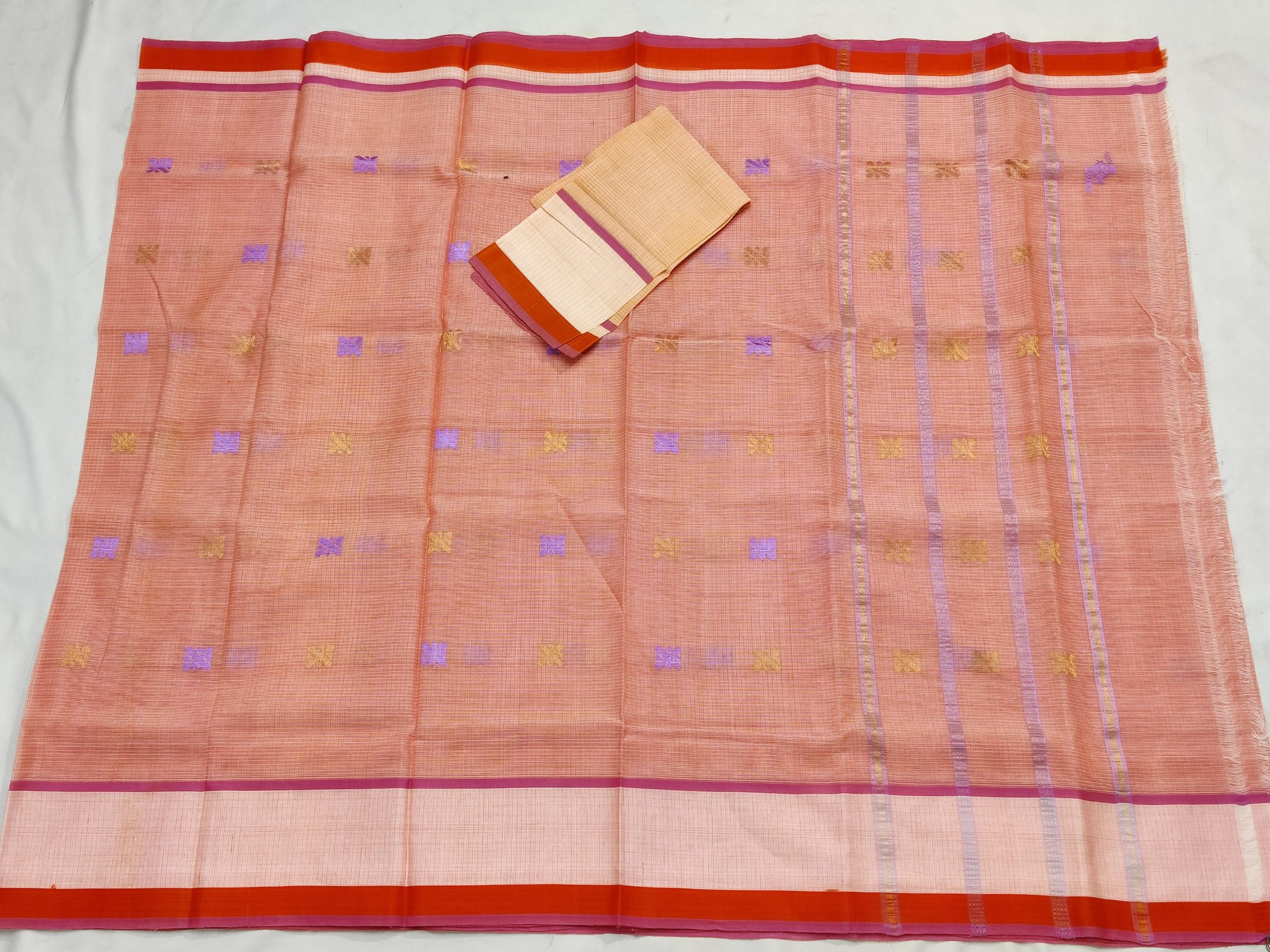 PURE ZARIKOTA HANDLOOM BUTA SAREE WITH BLOUSE B1946 - Image 4
