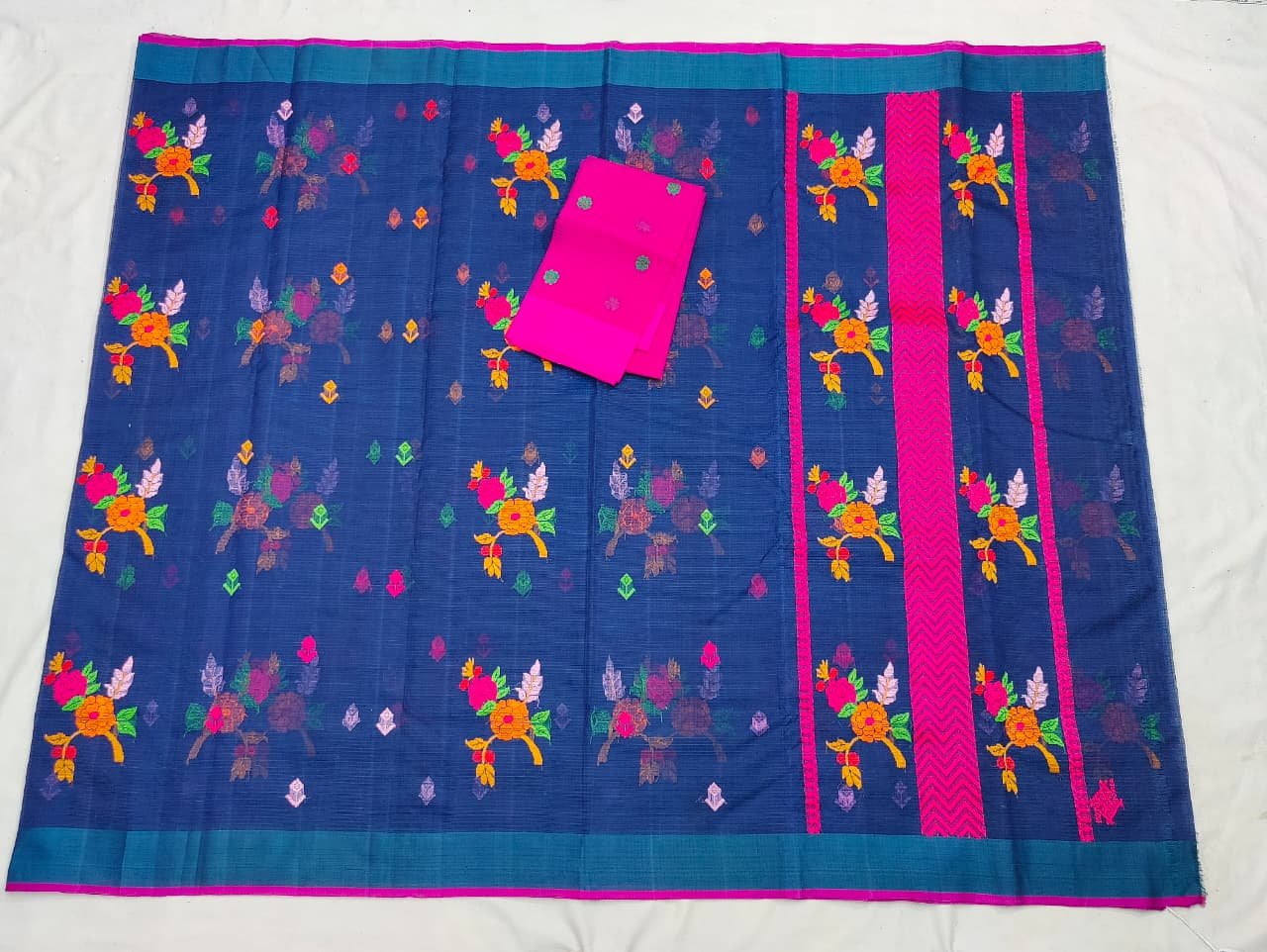 PURE ZARIKOTA HANDLOOM BUTA SAREE WITH BLOUSE B1947 - Image 4