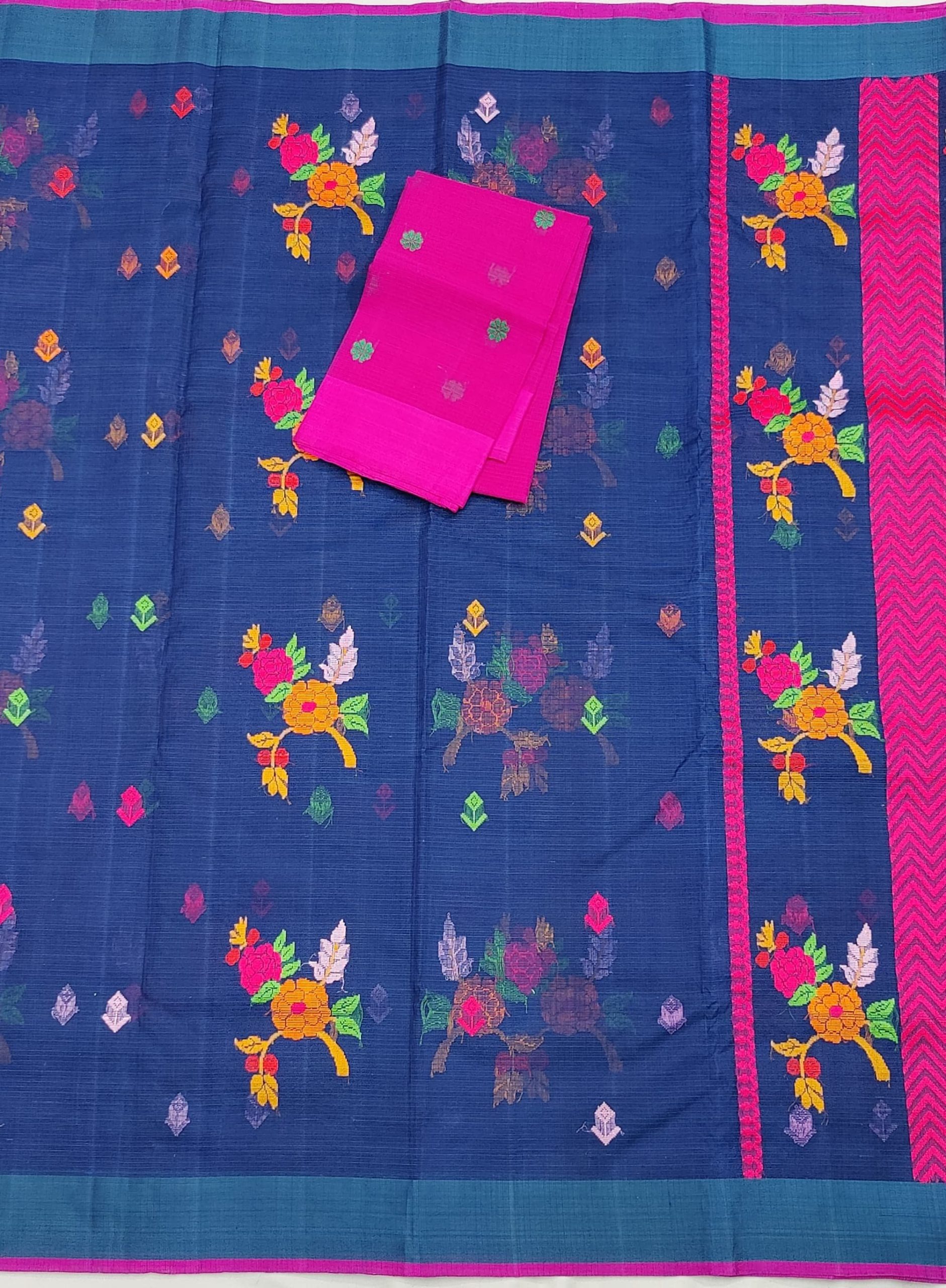 PURE ZARIKOTA HANDLOOM BUTA SAREE WITH BLOUSE B1947 - Image 3
