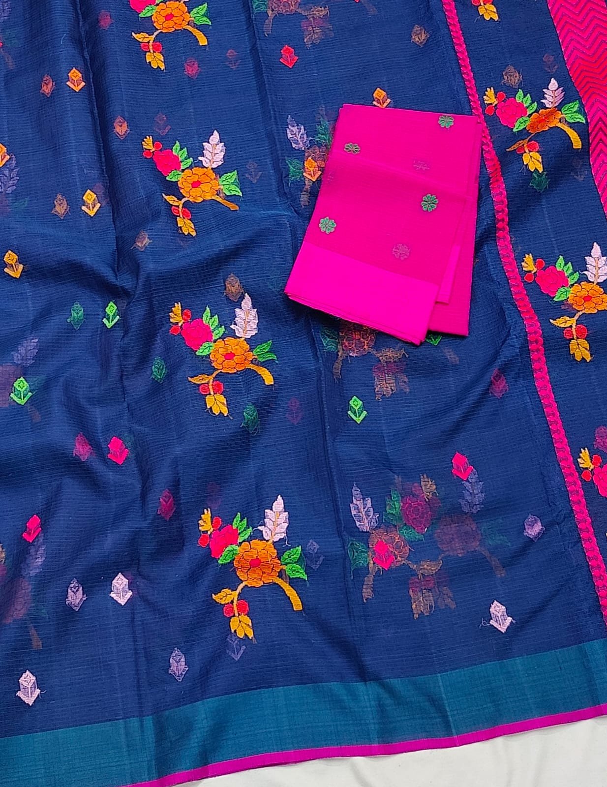 PURE ZARIKOTA HANDLOOM BUTA SAREE WITH BLOUSE B1947 - Image 2