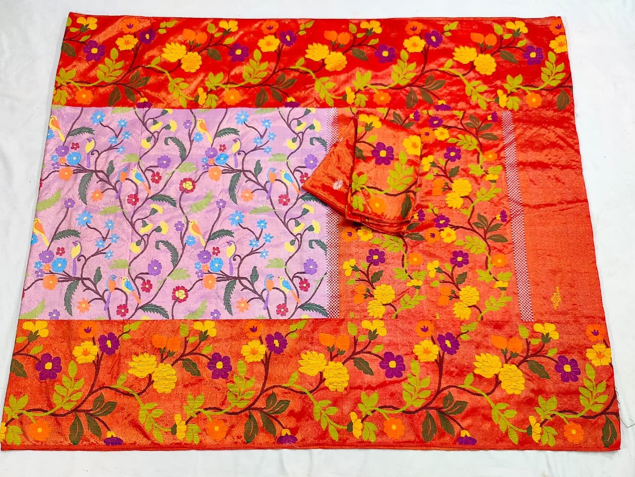 PURE SILK PAITHANI ZARIKOTA HANDLOOM SAREE WITH BLOUSE - Image 4
