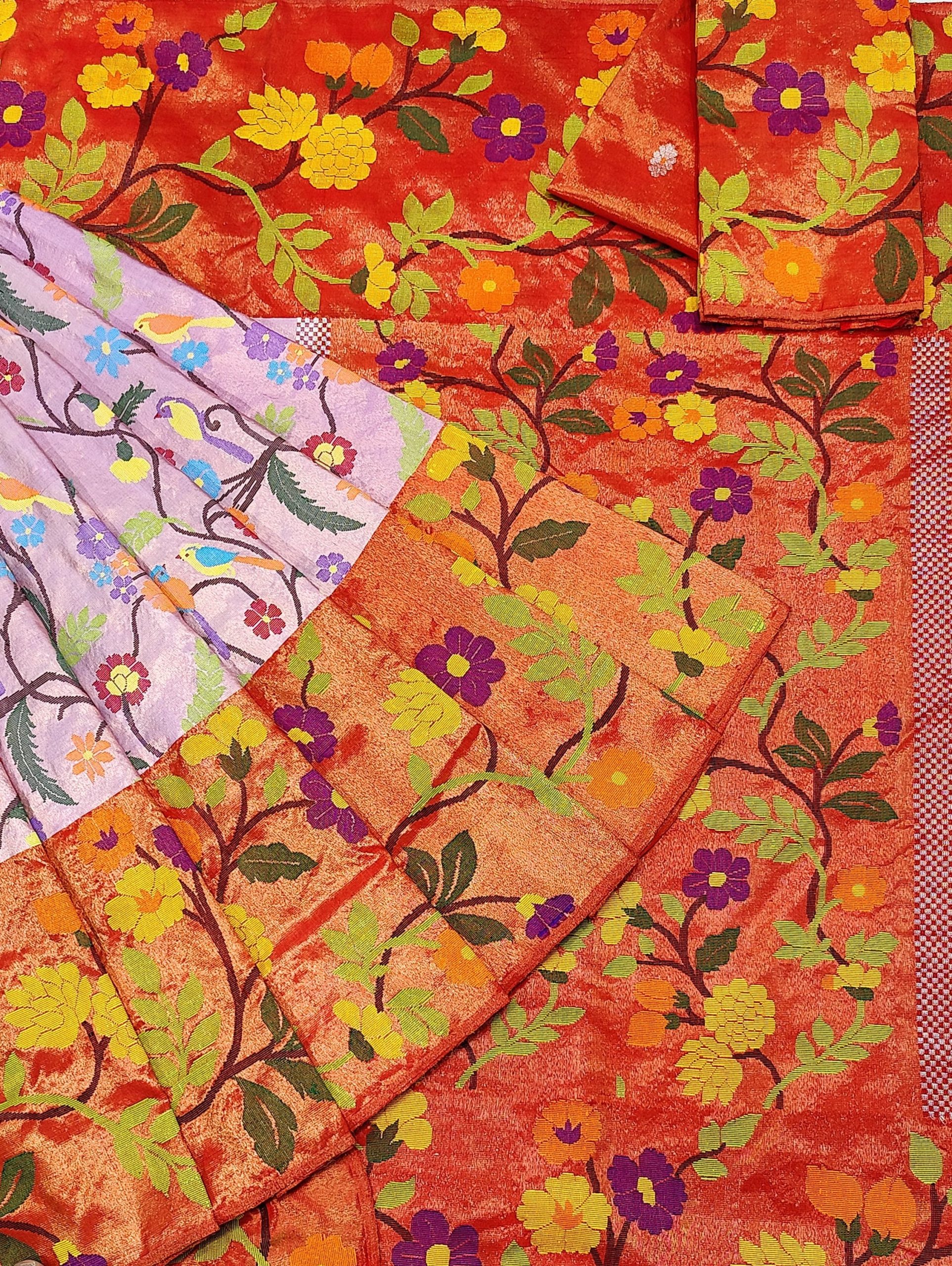 PURE SILK PAITHANI ZARIKOTA HANDLOOM SAREE WITH BLOUSE