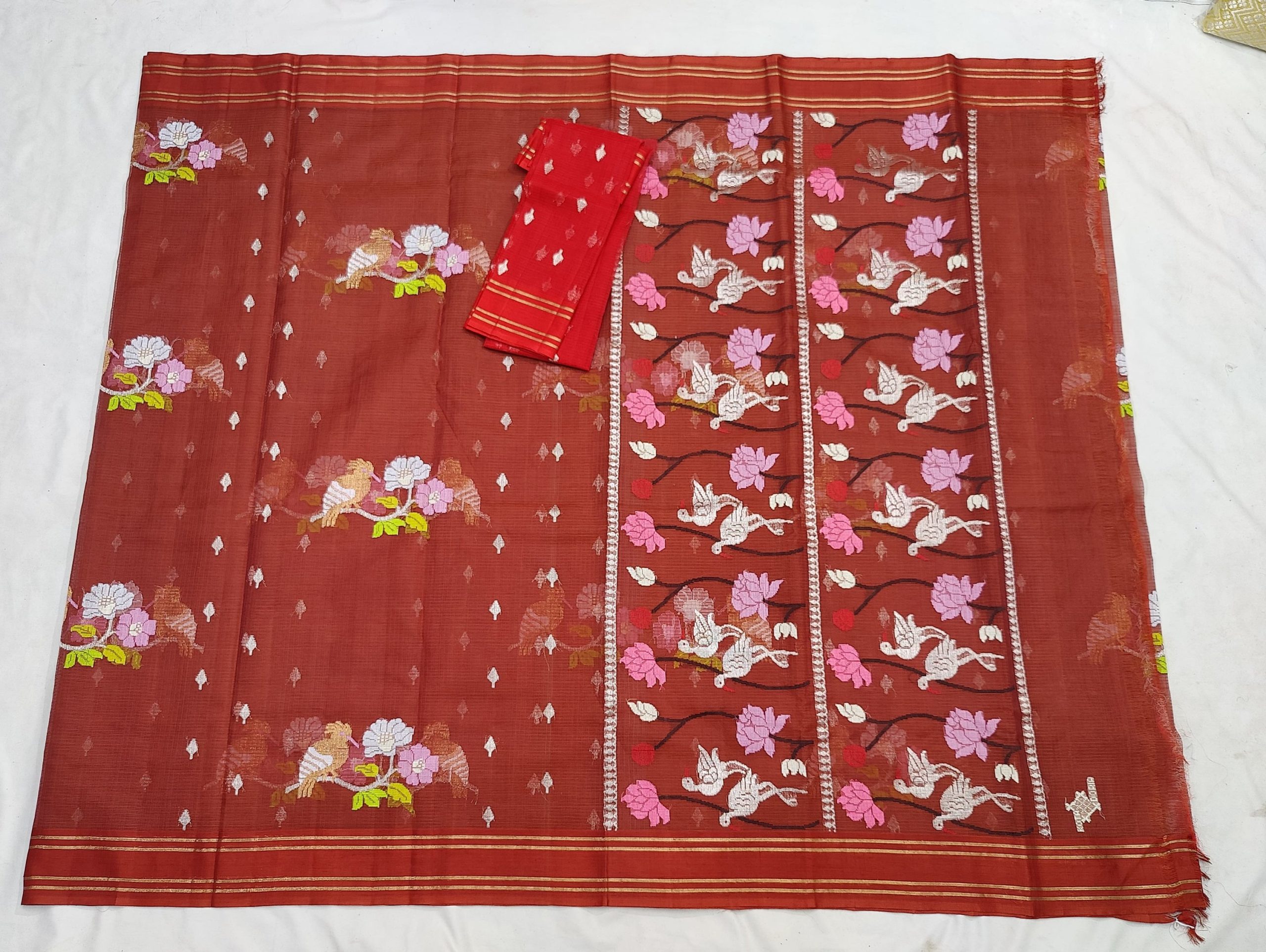 PURE ZARIKOTA HANDLOOM BUTA SAREE WITH BLOUSE B1949 - Image 4