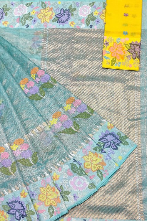 PURE GOLD TISSUE BOTH SIDE PAITHANI BORDER ZARIKOTA HANDLOOM SAREE WITH BLOUSE_T-262