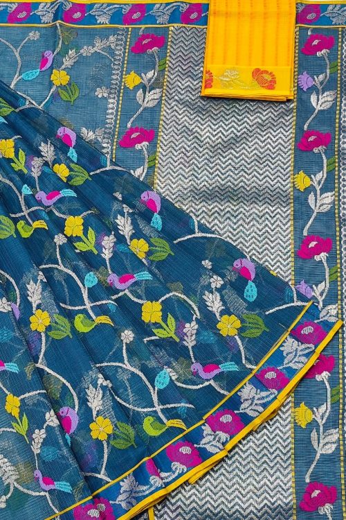 PURE ALL OVER JAAL WITH BOTH SIDE PAITHANI BORDER ZARIKOTA HANDLOOM SAREE WITH BLOUSE_J621