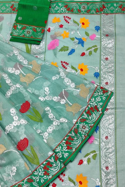PURE ALL OVER JAAL WITH BOTH SIDE PAITHANI BORDER ZARIKOTA HANDLOOM SAREE WITH BLOUSE_J623