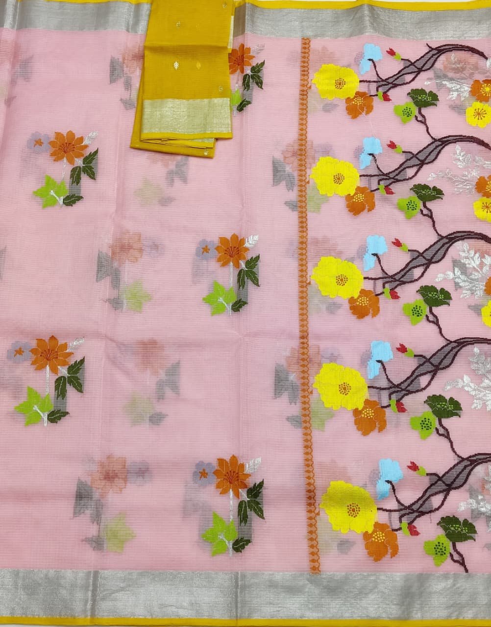 PURE ZARIKOTA HANDLOOM BUTA SAREE WITH BLOUSE B1953 - Image 3