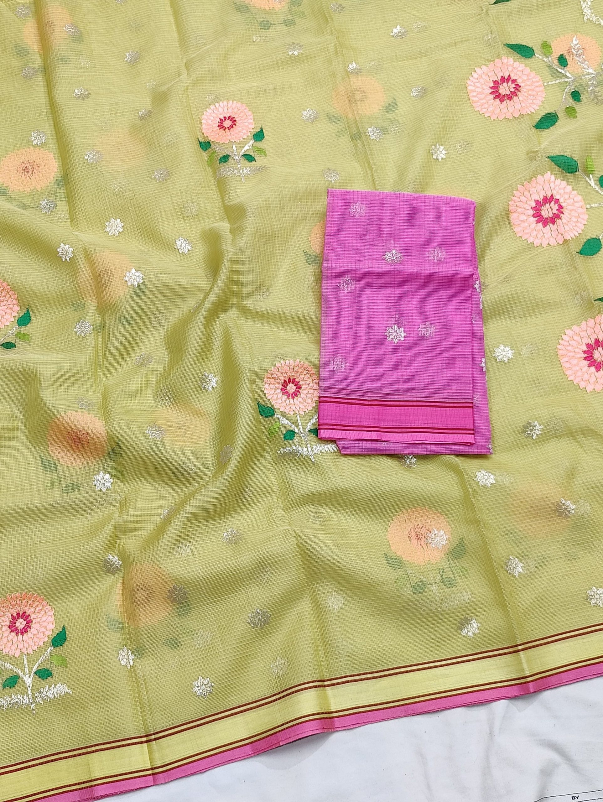 PURE ZARIKOTA HANDLOOM BUTA SAREE WITH BLOUSE B1951 - Image 2