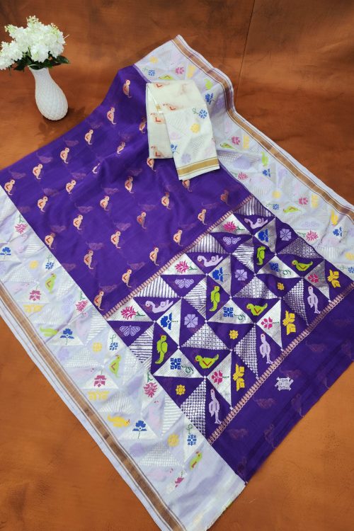 PURE BOTH SIDE PATOLA BORDER ZARIKOTA HANDLOOM SAREE S-167