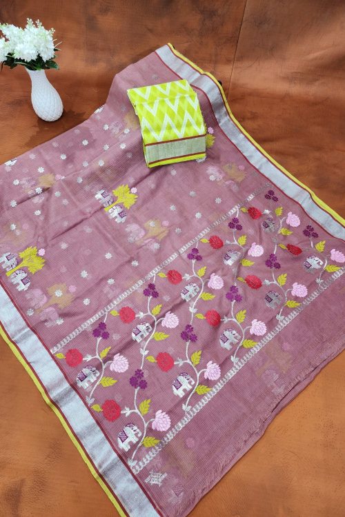 PURE ZARIKOTA HANDLOOM BUTA SAREE WITH BLOUSE B1954