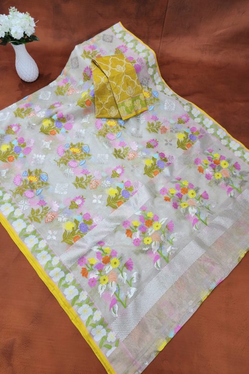 PURE ALL OVER JAAL WITH BOTH SIDE PAITHANI BORDER ZARIKOTA HANDLOOM SAREE WITH BLOUSE_J626