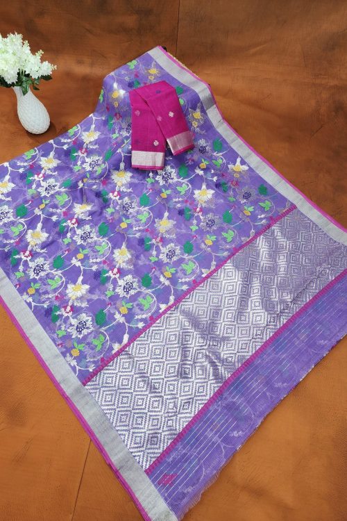 PURE ALL OVER JAAL ZARIKOTA HANDLOOM SAREE WITH BLOUSE_J627