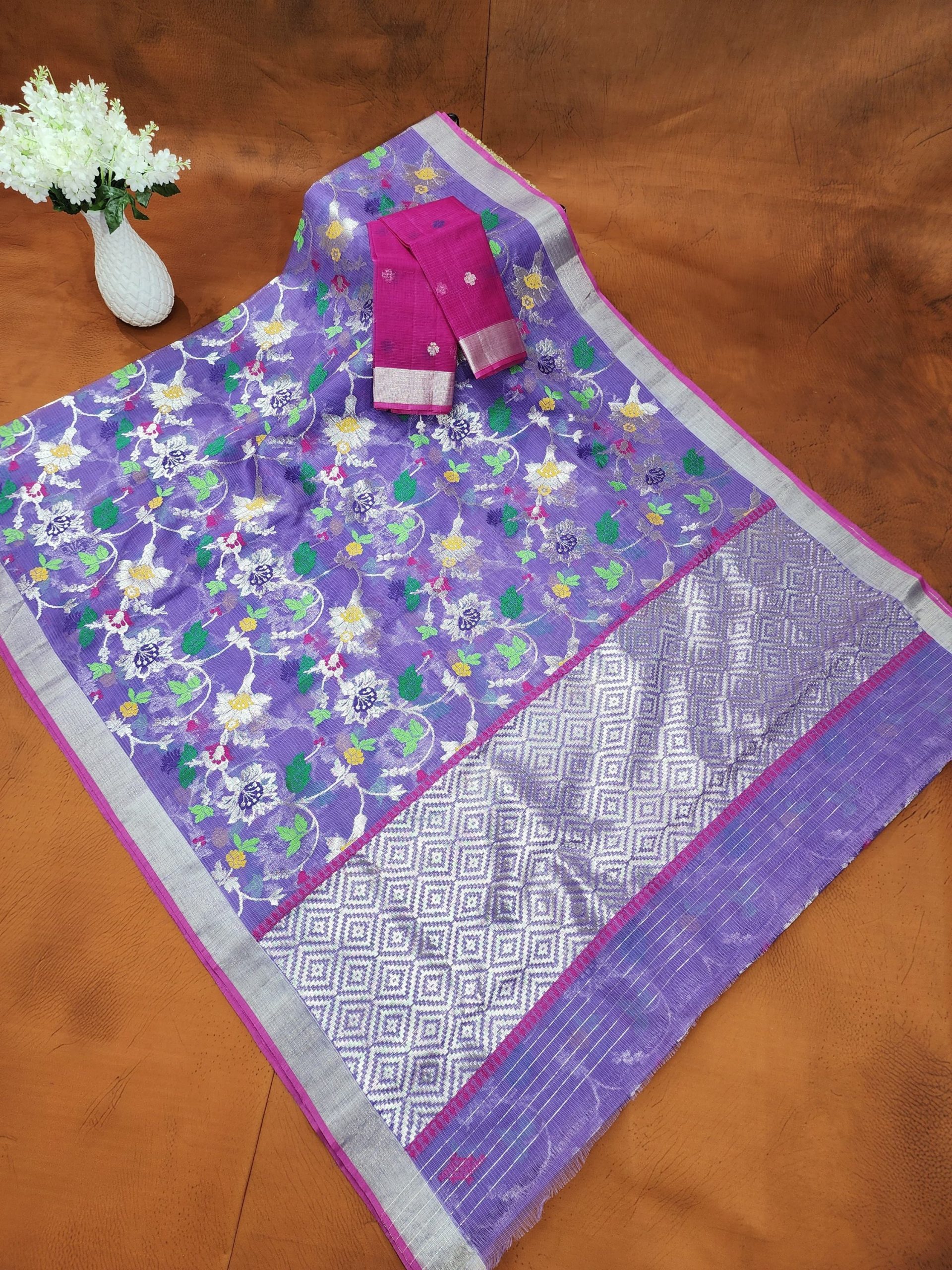 PURE ALL OVER JAAL ZARIKOTA HANDLOOM SAREE WITH BLOUSE_J627