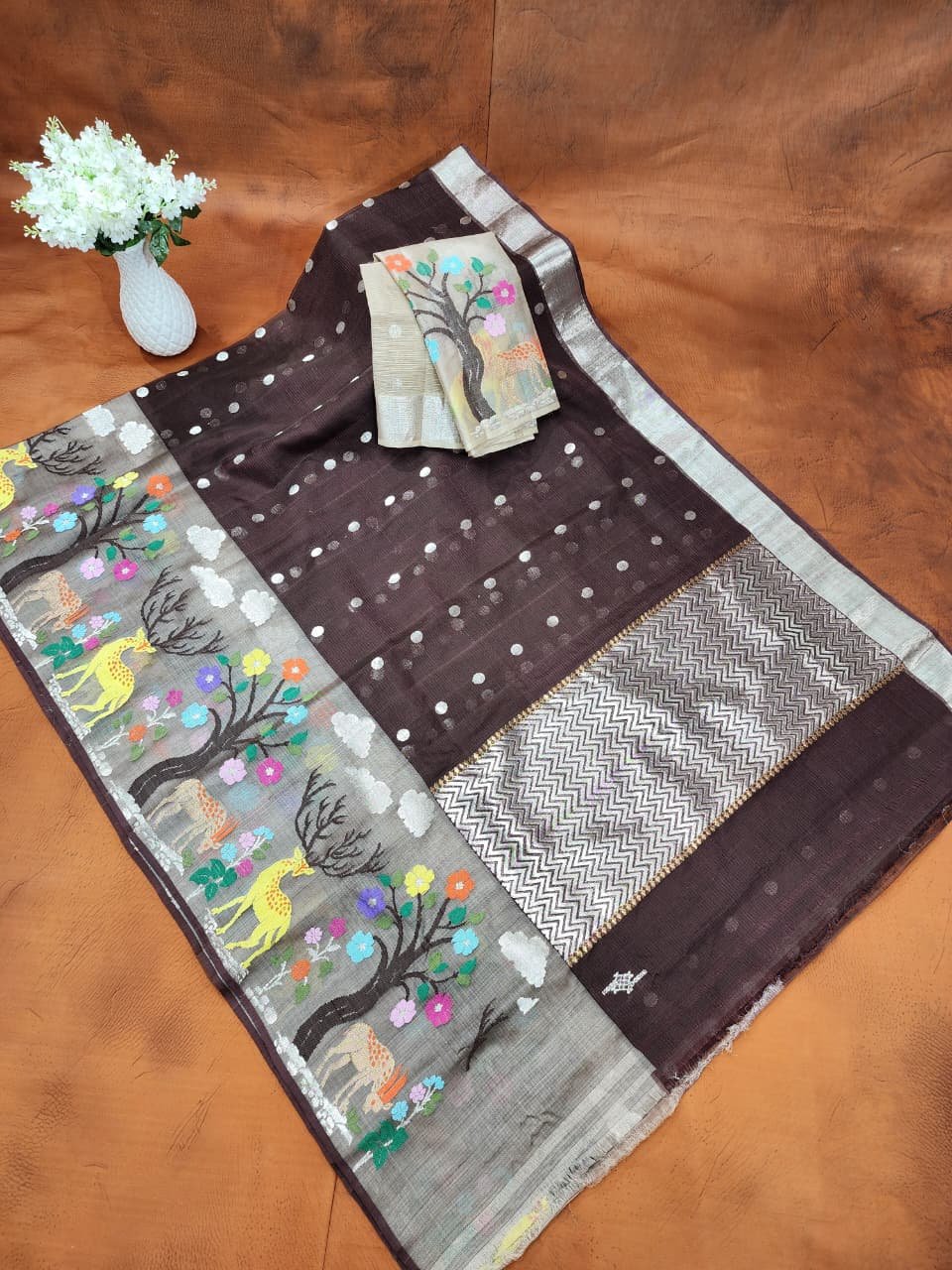 PURE BIG PAITHANI BORDER ZARIKOTA HANDLOOM SAREE S-168