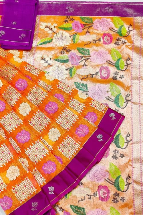 PURE ALL OVER JAAL ZARIKOTA HANDLOOM SAREE WITH BLOUSE_J628