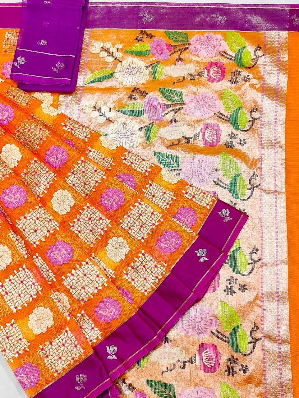 PURE ALL OVER JAAL ZARIKOTA HANDLOOM SAREE WITH BLOUSE_J628