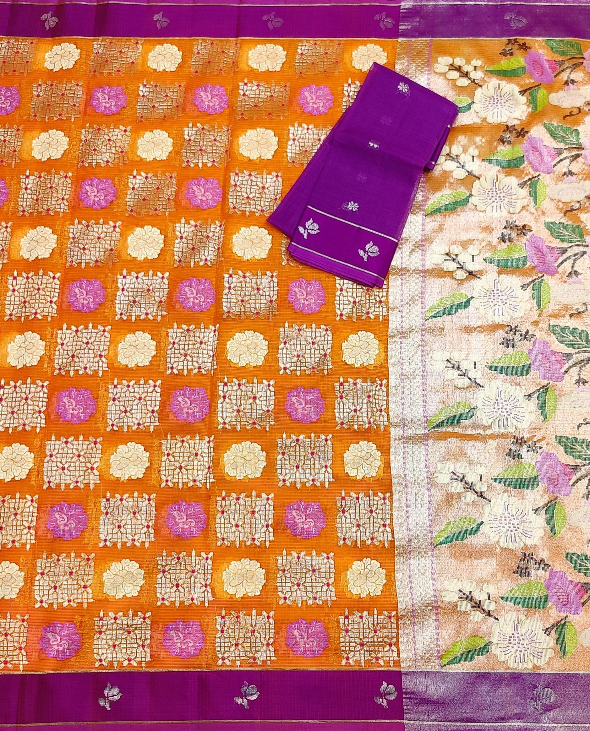 PURE ALL OVER JAAL ZARIKOTA HANDLOOM SAREE WITH BLOUSE_J628 - Image 3